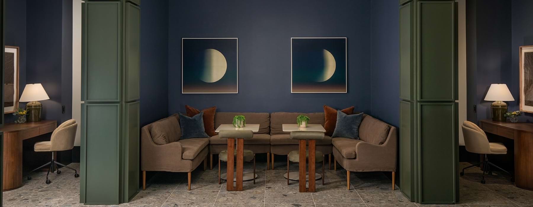 lounge area with tables and chairs