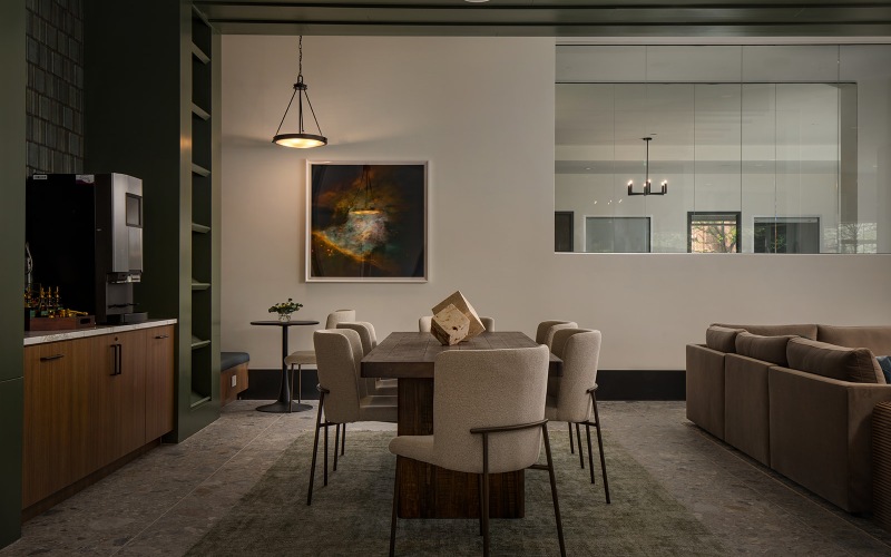 chair with tables and coffee maker