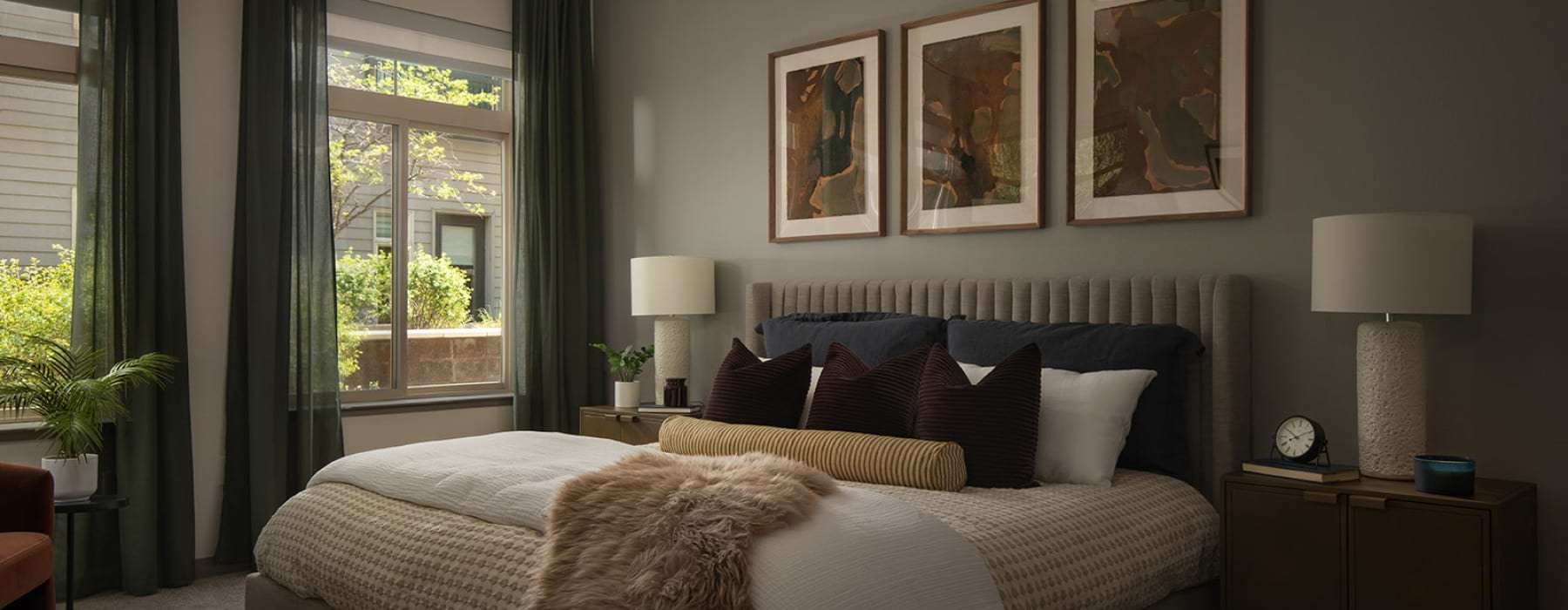 bedroom with large windows