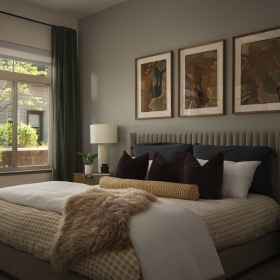 Bedroom with large windows