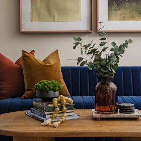 Couch with table